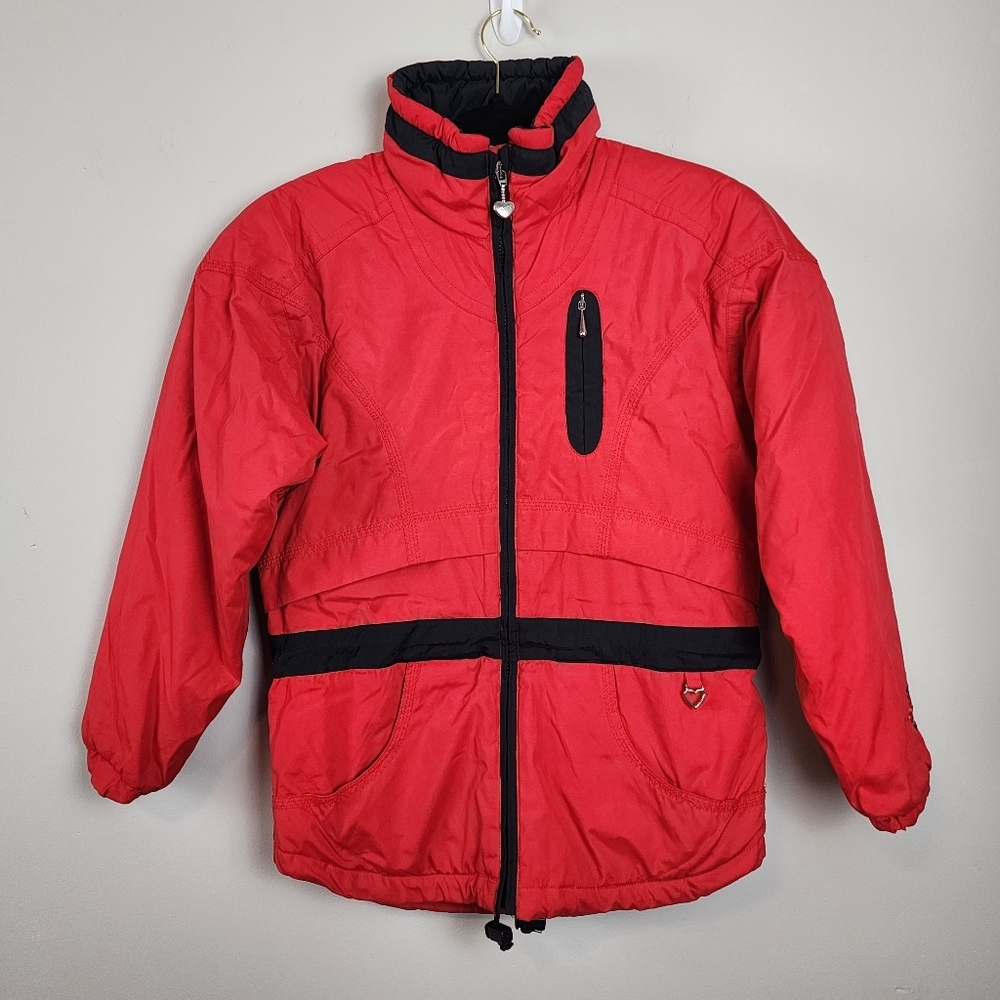 Obermeyer girl winter jacket size 14 Red Black Cold Weather Snow